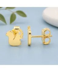 Swarovski Crystal Squirrel Stud Earrings - Gold Plated in 925 Silver