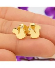 Swarovski Crystal Squirrel Stud Earrings - Gold Plated in 925 Silver