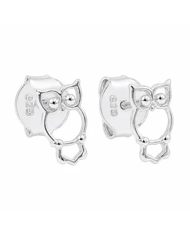 925 Sterling Silver Owl Stud Earrings Handmade Minimalist Gift for Her