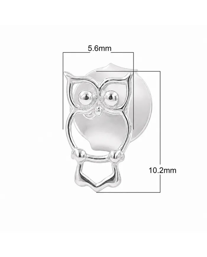 925 Sterling Silver Owl Stud Earrings Handmade Minimalist Gift for Her