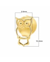 Owl Stud Earrings – Gold Plated 925 Silver Handmade Gift for Her