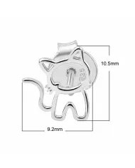 925 Sterling Silver Kitty Stud Earrings – Cute Handmade Jewelry for Her