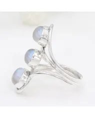 Moonstone Statement Ring - 925 Sterling Silver Handmade Jewelry