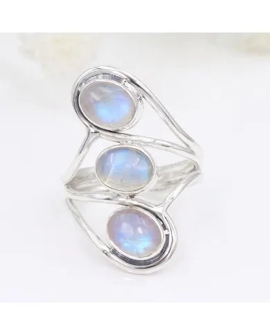 Moonstone Statement Ring - 925 Sterling Silver Handmade Jewelry