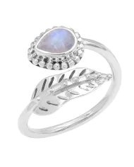 Moonstone Statement Ring - 925 Sterling Silver Handmade Jewelry
