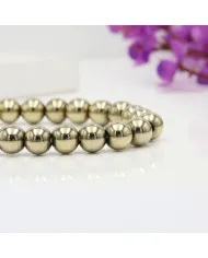 Pyrite Beaded Bracelet for Men and Women