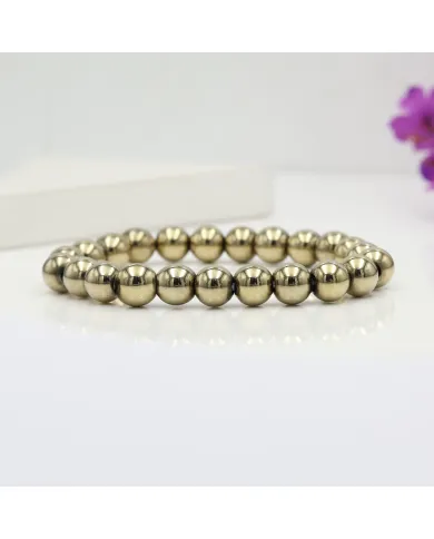 Pyrite Beaded Bracelet for Men and Women