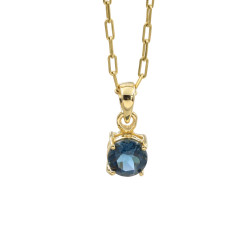 18K Gold Over Sterling Silver London Blue Topaz Necklace - Unique Handmade Jewelry