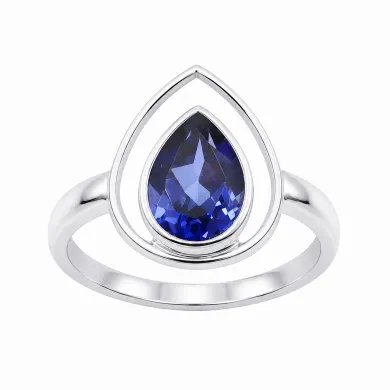 Pear Cut Tanzanite Ring – 925 Sterling Silver Handmade Jewelry