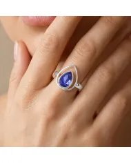 Pear Cut Tanzanite Ring – 925 Sterling Silver Handmade Jewelry