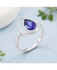 Pear Cut Tanzanite Ring – 925 Sterling Silver Handmade Jewelry