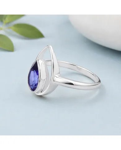 Pear Cut Tanzanite Ring – 925 Sterling Silver Handmade Jewelry