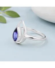 Pear Cut Tanzanite Ring – 925 Sterling Silver Handmade Jewelry