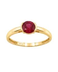 Ruby Ring 925 Sterling Silver Handmade Minimalist Round Gemstone