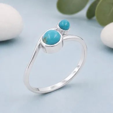 Arizona Turquoise Ring - 925 Sterling Silver Handmade Jewelry