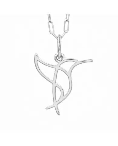 Hummingbird Pendant in 925 Sterling Silver Handmade Cute Charm