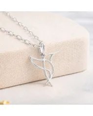 Hummingbird Pendant in 925 Sterling Silver Handmade Cute Charm