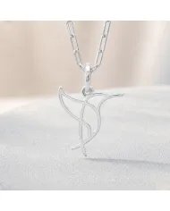 Hummingbird Pendant in 925 Sterling Silver Handmade Cute Charm