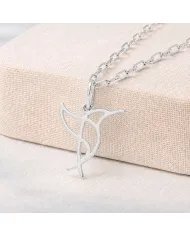 Hummingbird Pendant in 925 Sterling Silver Handmade Cute Charm