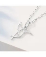 Hummingbird Pendant in 925 Sterling Silver Handmade Cute Charm
