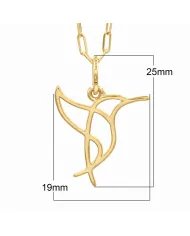 Hummingbird Pendant - Gold Plated 925 Silver Handmade Cute Charm