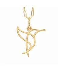 Hummingbird Pendant - Gold Plated 925 Silver Handmade Cute Charm