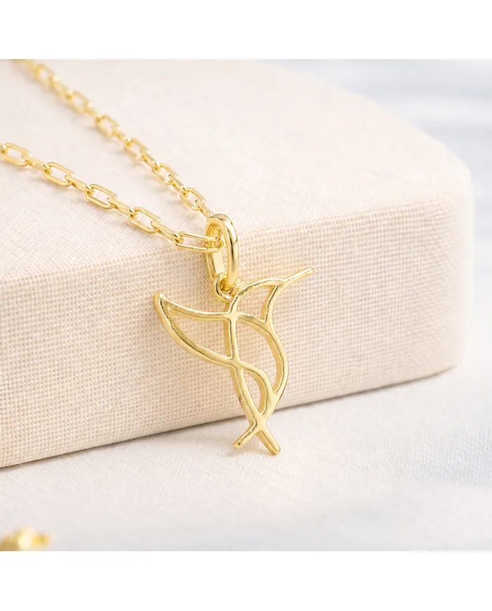 Hummingbird Pendant - Gold Plated 925 Silver Handmade Cute Charm