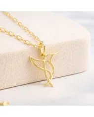 Hummingbird Pendant - Gold Plated 925 Silver Handmade Cute Charm