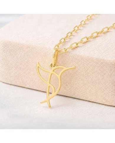 Hummingbird Pendant - Gold Plated 925 Silver Handmade Cute Charm