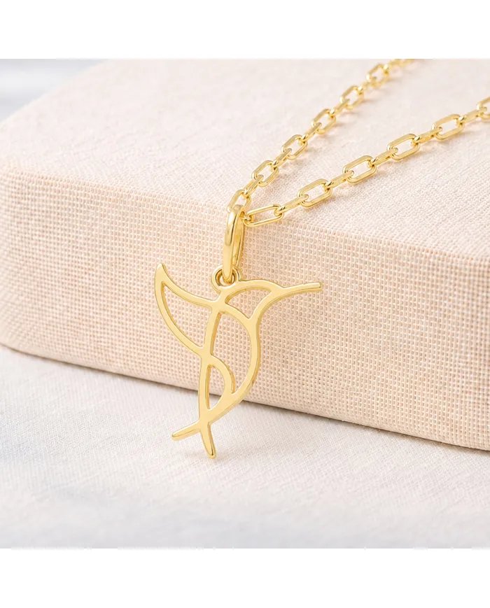 Hummingbird Pendant - Gold Plated 925 Silver Handmade Cute Charm