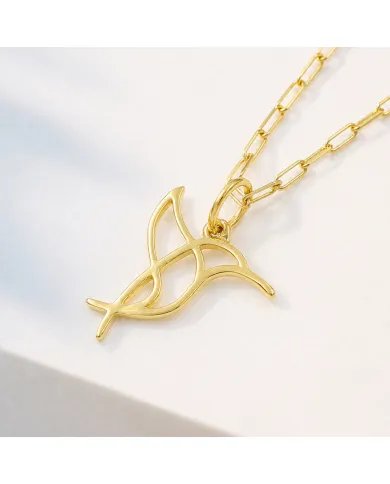 Hummingbird Pendant - Gold Plated 925 Silver Handmade Cute Charm