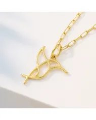 Hummingbird Pendant - Gold Plated 925 Silver Handmade Cute Charm