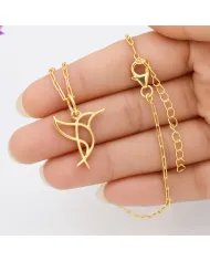 Hummingbird Pendant - Gold Plated 925 Silver Handmade Cute Charm