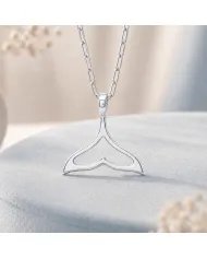 925 Sterling Silver Mermaid Tail Pendant – Handmade Jewelry for Her