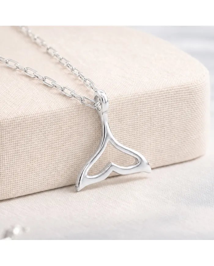 925 Sterling Silver Mermaid Tail Pendant – Handmade Jewelry for Her