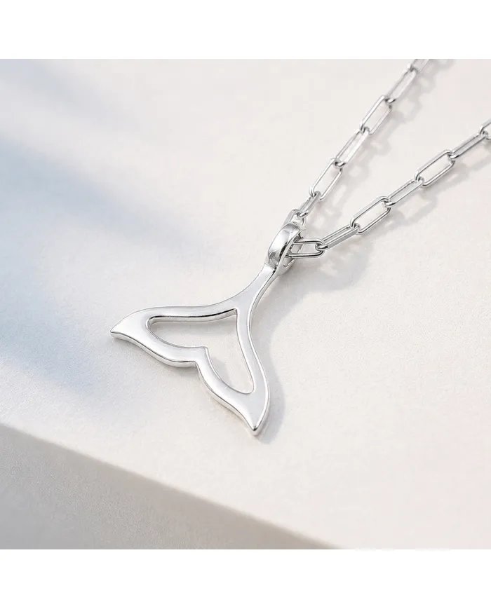 925 Sterling Silver Mermaid Tail Pendant – Handmade Jewelry for Her