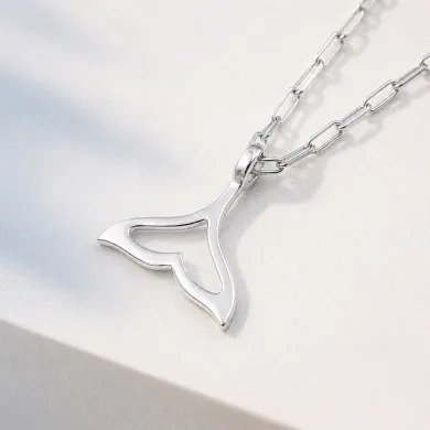 925 Sterling Silver Mermaid Tail Pendant – Handmade Jewelry for Her