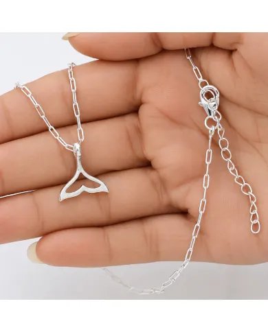 925 Sterling Silver Mermaid Tail Pendant – Handmade Jewelry for Her