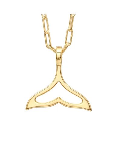 Gold Plated Mermaid Tail Pendant - 925 Silver Handmade Jewelry