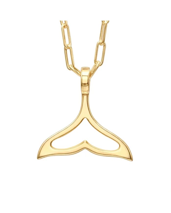 Gold Plated Mermaid Tail Pendant - 925 Silver Handmade Jewelry