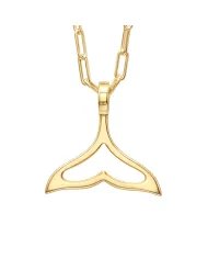 Gold Plated Mermaid Tail Pendant - 925 Silver Handmade Jewelry