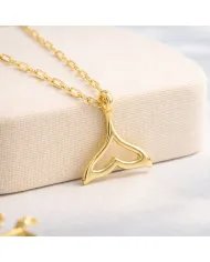 Gold Plated Mermaid Tail Pendant - 925 Silver Handmade Jewelry