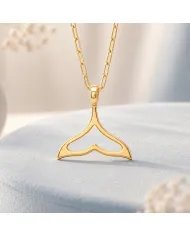 Gold Plated Mermaid Tail Pendant - 925 Silver Handmade Jewelry