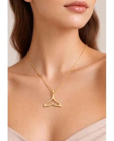 Gold Plated Mermaid Tail Pendant - 925 Silver Handmade Jewelry
