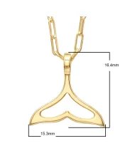Gold Plated Mermaid Tail Pendant - 925 Silver Handmade Jewelry