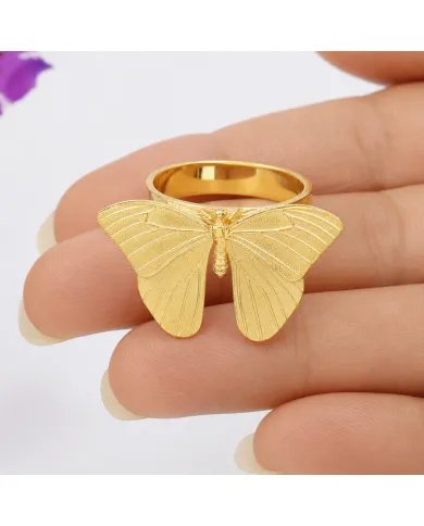 Butterfly Ring – Gold Plated 925 Silver Handmade Jewelry for Her