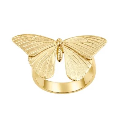 Butterfly Ring – Gold Plated 925 Silver Handmade Jewelry for Her