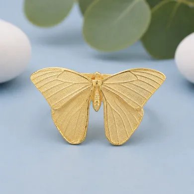 Butterfly Ring – Gold Plated 925 Silver Handmade Jewelry for Her