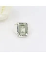 Green Amethyst Statement Ring - 925 Sterling Silver Gemstone Jewelry