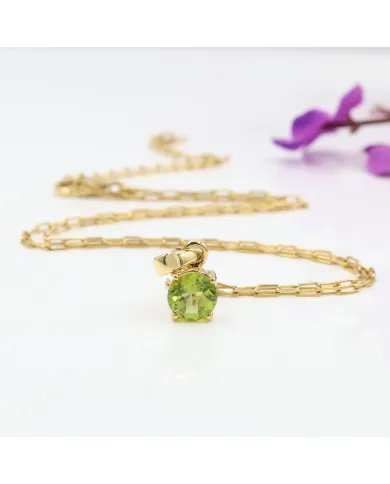 Peridot Pendant - Handmade Gold Plated 925 Silver Jewelry